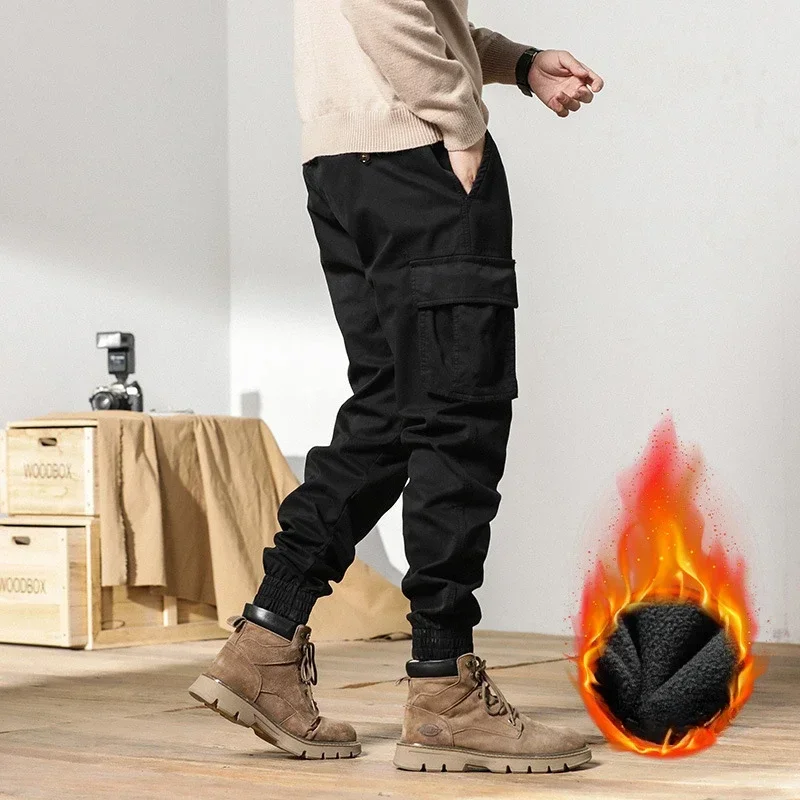 Pantalon Cargo Multi-Poches pour Homme, Jogging de Proximité, en Coton, Thermique, Nouvelle Collection Hiver