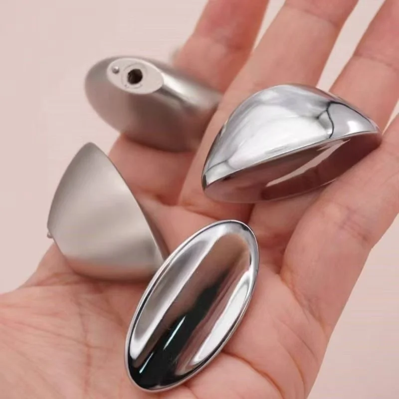 Bright Chrome Furniture Handle Chinese Ingot Shape Cabinet Handles Door Drawer Knobs Single Hole Cupbaord Wardrobe Closet Pulls