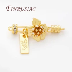 1-4Pcs/Lot 18K Gold Plated Flower Shape Clasps For Jewelry,Brass Necklace Clasp Connectors For DIY Bracelets Accessories