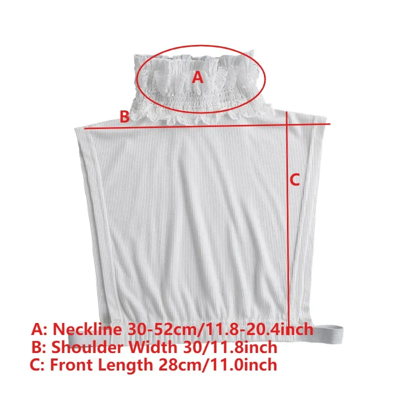 러플 탈부착 셔츠 칼라 액세서리 여성 장식용 넥웨어 스웨터 후디 가짜 칼라