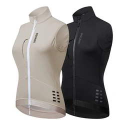 WOSAWE Women's Autumn Cycling Vest Winter Sleeveless Waistcoat Fleece Warm Vest Ladies Bike Clothing Bicycle Mtb Coat YKK zipper