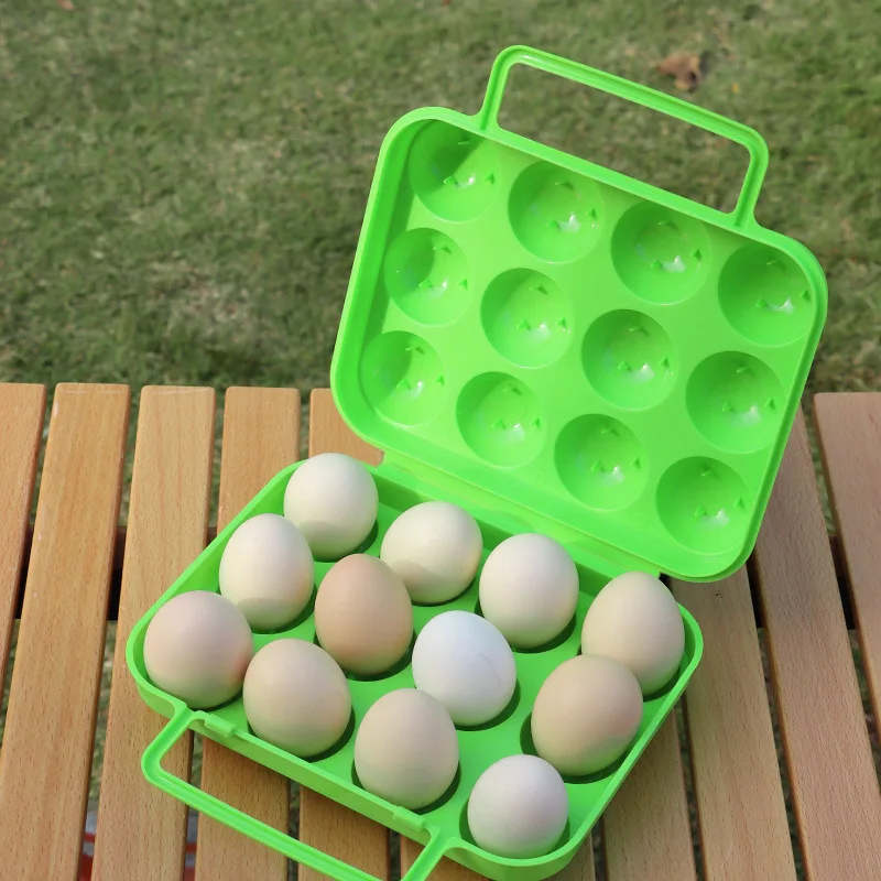 Outdoor Camping Portable Folding 4 Grid Egg Carton Picnic Barbecue Equipment Egg Protection Tray New Home PP Material Egg Tray