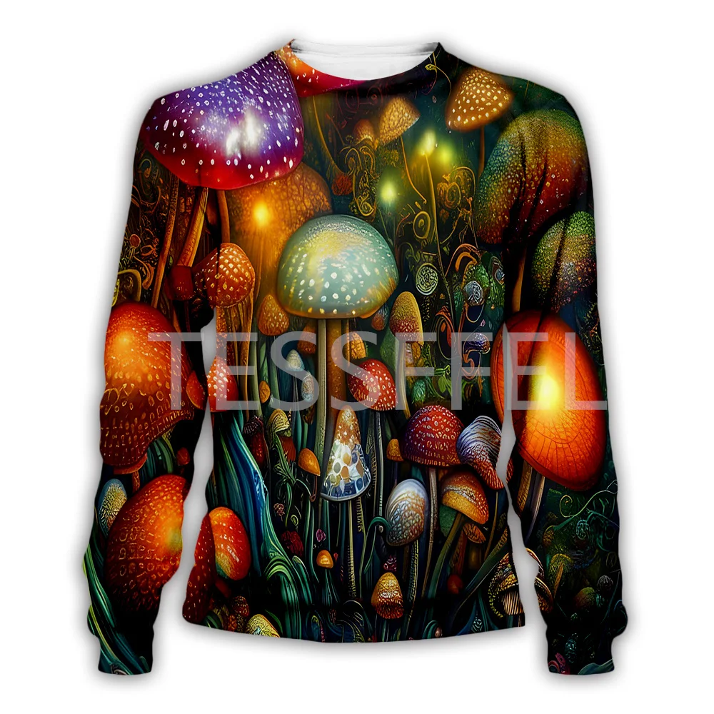 Mushroom Plant Fungus Psychedelic Trippy Tattoo Retro Streetwear Vintage 3DPrint Pullover Harajuku Jacket Casual Funny Hoodies F