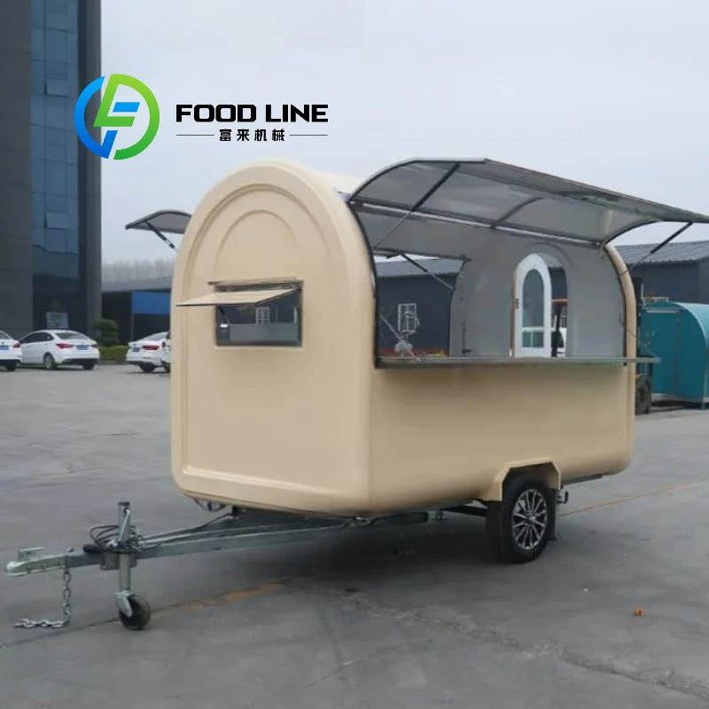 Food Truck Concession Coffee Food Mobile Food Truck with Full Kitchen Hot Dog Cart for Business Mobile Camper Kitchen Trailer