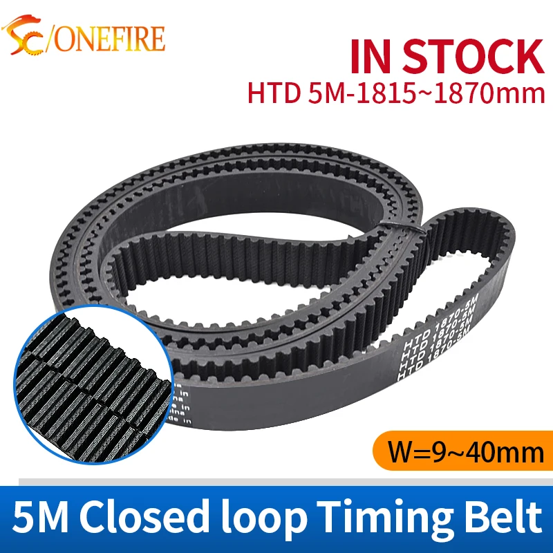 

HTD 5M Timing Belt Length 1815 1830 1840 1850 1870mm 5M Rubber Belt Width 9~40mm for CNC Belt HTD5M Closed Loop Belts