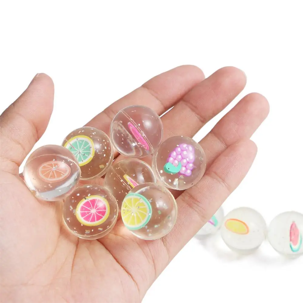 Juggling 10pcs/lot Floating Funny toy Clear Jumping Balls Fruits Bouncy Balls Bouncing Balls