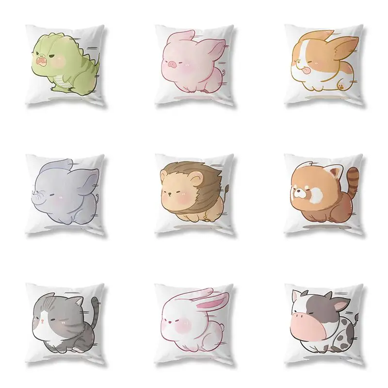 

Cute Animal Pillowcases Running Pig Dog Pillows Case for Living Room Bed Sofa Pillow Covers Decorative Home Boy Girl Kid Room