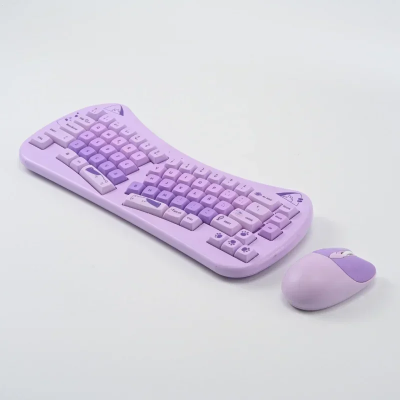 68 key Cat Ear  Mechanical Keyboard Kit Acrylic Stacking  Custom Colorful Cute Girl Wireless Office Gaming Keyboard Mouse