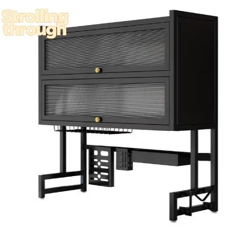 

Kitchen sink rack, countertop cupboard, no punching, dust-proof drain rack, multi-functional bowl rack, tray rack for storage