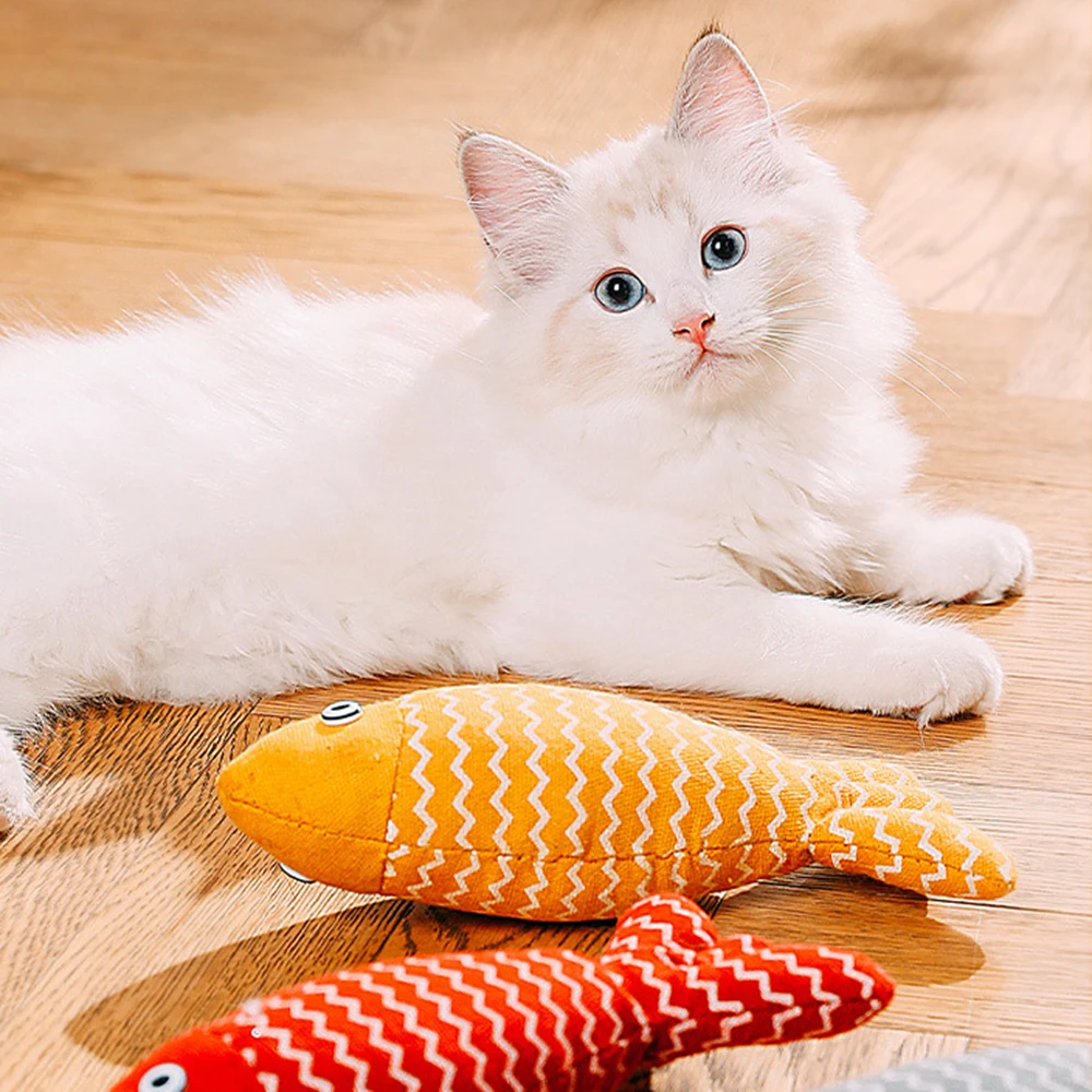 Brinquedo de Peixe de Saco de Estopa para Gatos, Estilo Aleatório, com Catnip, para Roer, para Gatos e Cães