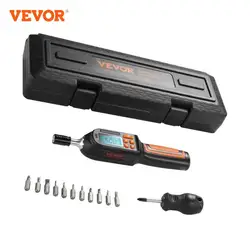 VEVOR-destornillador de torsión Digital de 1/4 pulgadas, Llave dinamométrica con brocas y estuche, destornillador de torsión de electricista con LCD