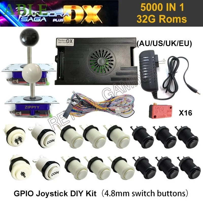 Pandora SAGA Box DX Plus Family Version DIY Kit 5000 In 1 Zippy Joystick Power Supply For Bartop Machine Cabinet