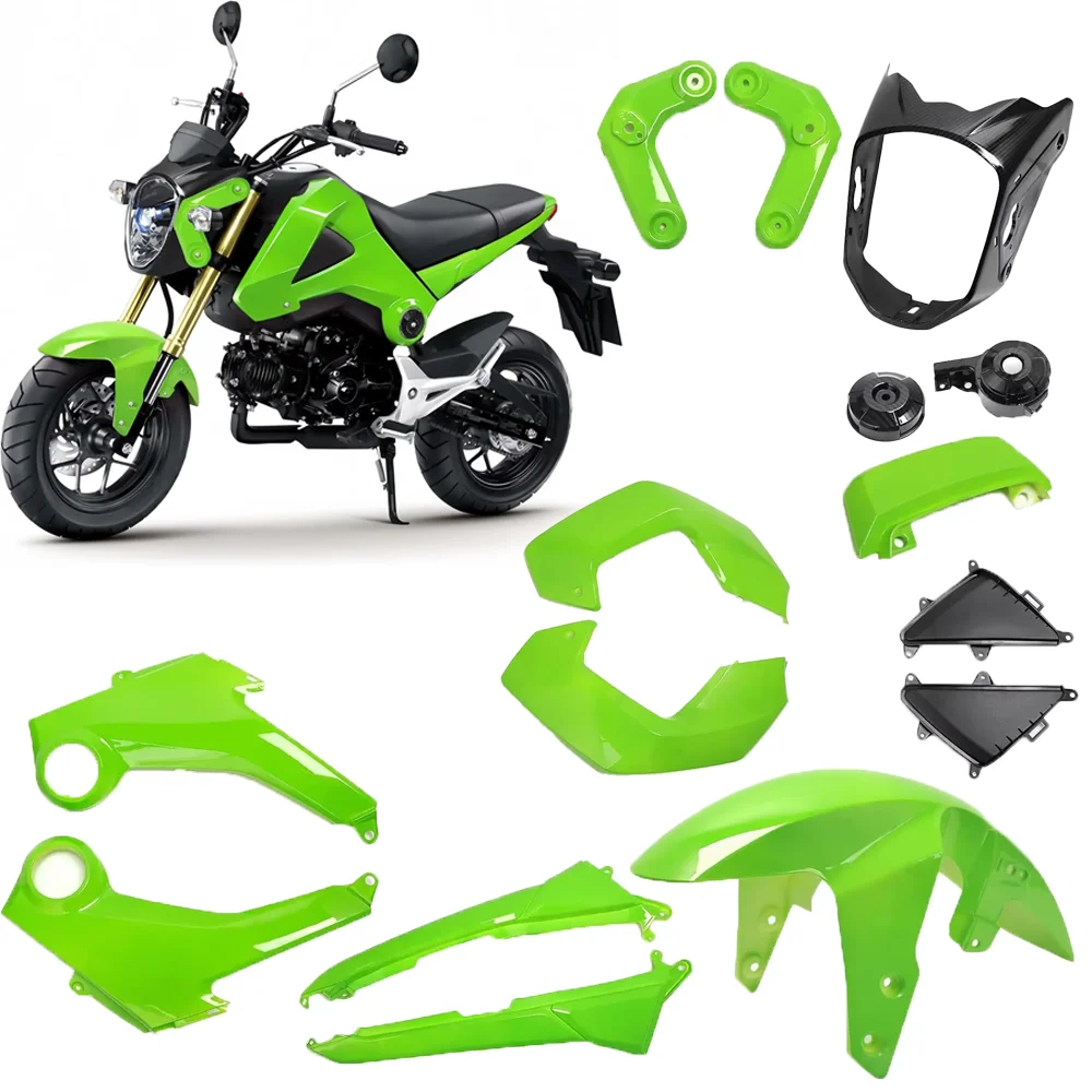 Motorcycle Fairing Kit in ABS Material Compatible with Honda Grom Msx 125 SF 2013-2016, Apple Green Color