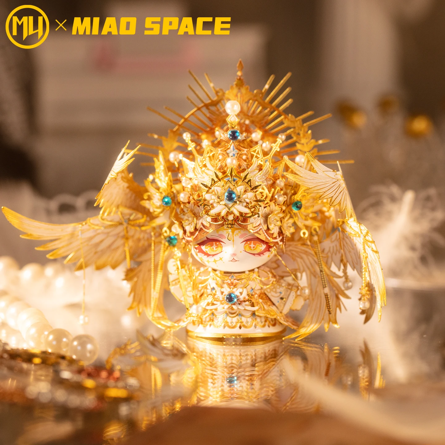 

MU X MIAO SPACE Angel Cat 3D Металлическая головоломка DIY Ручная работа Развивающая головоломка Игрушка Настольное офисное украшение Снятие стресса Подарок для