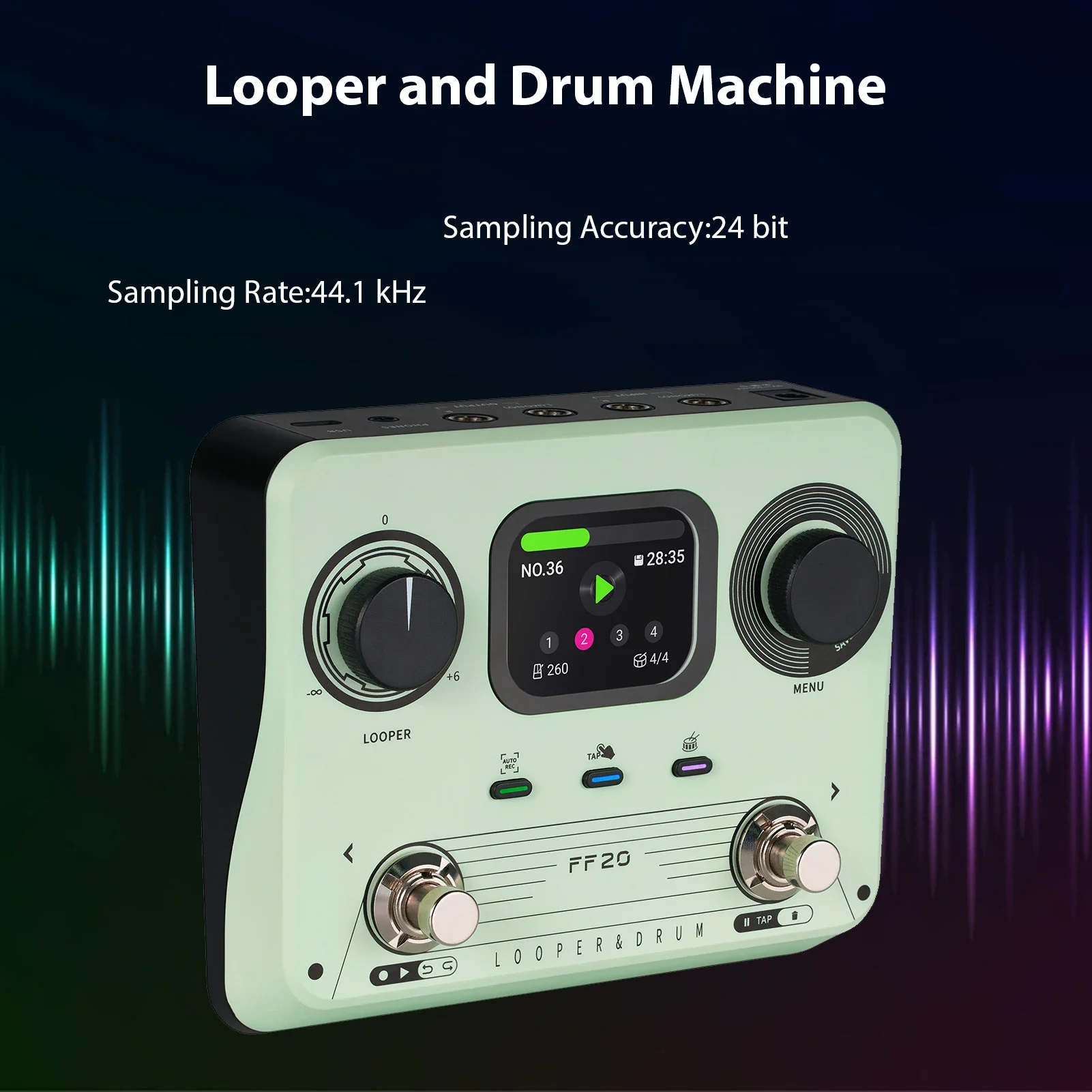 Drum Machine Looper Guitar Effects Pedal Dual Pedal Control Stereo Recording 220 Preset Rhythm Electric Guitar Effects Processor