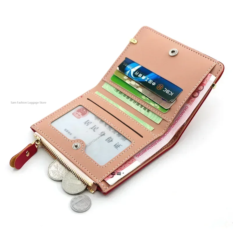 New PU Matte Versatile Korean Version Zero Wallet Ins Style Multi Card Slot Short Zipper Women Card Bags Portable Wallet Purses