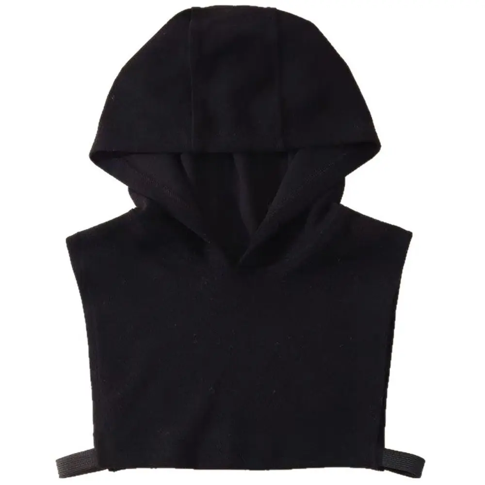 Single-sided Fleece Fake Hood Collar Sleeveless Design No Drawstring Decorative Hood Insert Classic Color Soft Cotton Spandex