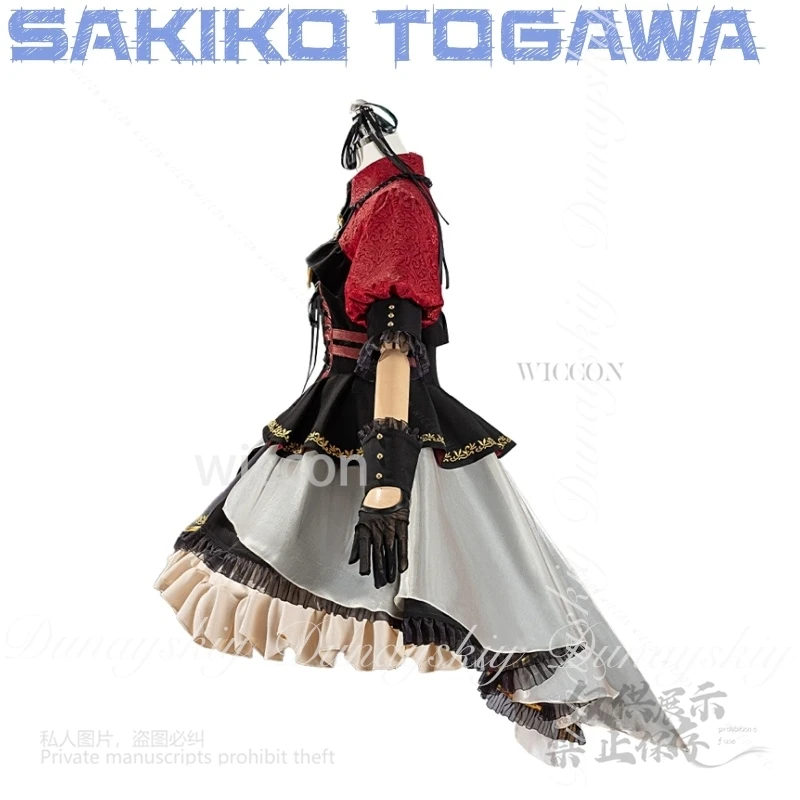 125 بانج دريم! أنيمي ساكيكو توغاوا تأثيري أفيو موجيكا عضو الفرقة مع لوليتا فستان طويل شاحب الأزرق شعر مستعار زي جميع مجموعة كوس