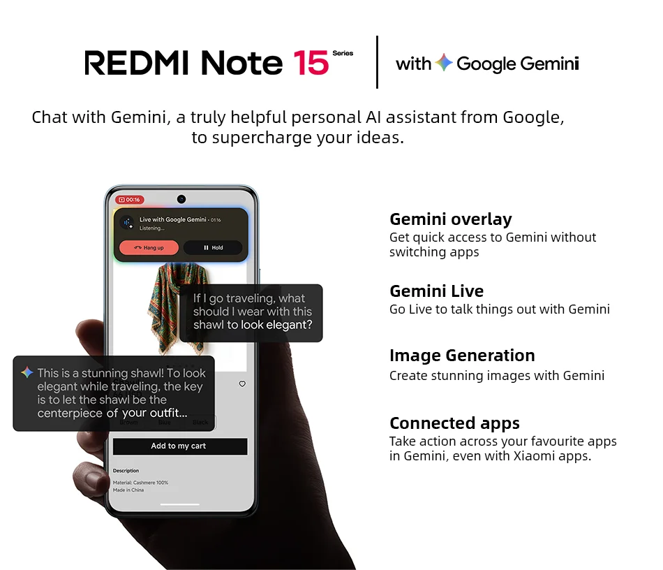 Global Version Xiaomi Redmi Note 15 Pro NFC Smartphone 256GB 512GB 6.77" AMOLED Display 200MP 6500mAh Battery 45W Turbo Charging