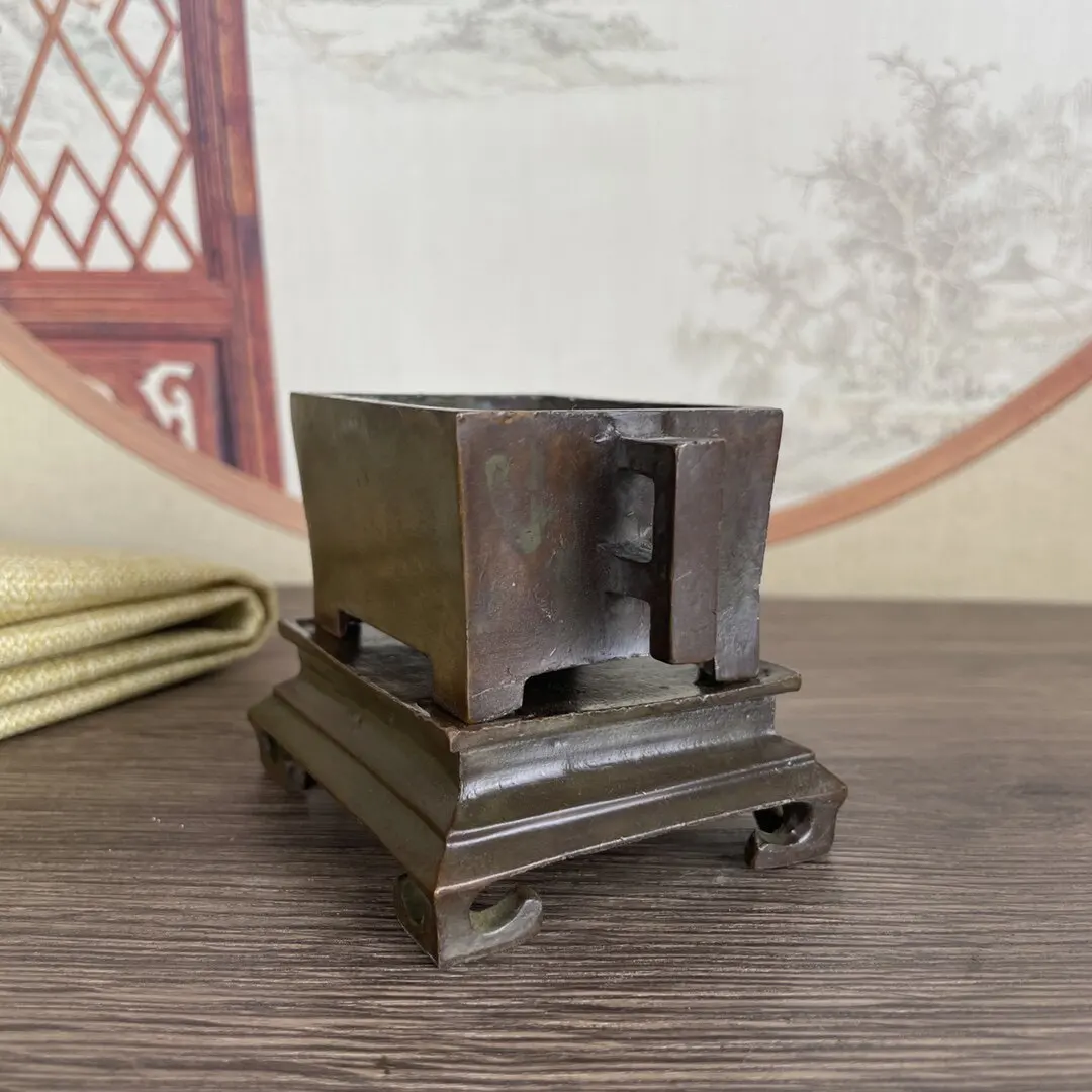Antique Style Alloy Incense Burner Handmade Mini Horse Trough Tripod Censer
