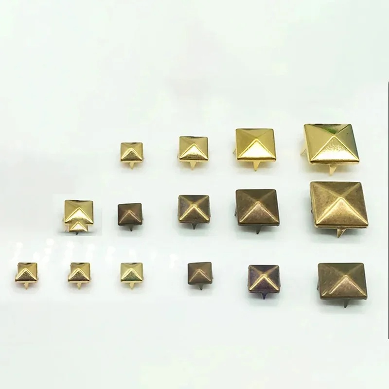20/30/50Pcs 4~15mm Metal 4 Claw Rivets Square/Round Spike Studs Pyramid Rivets for Clothes Shoes Bags Belt Punk DIY Leathercraft