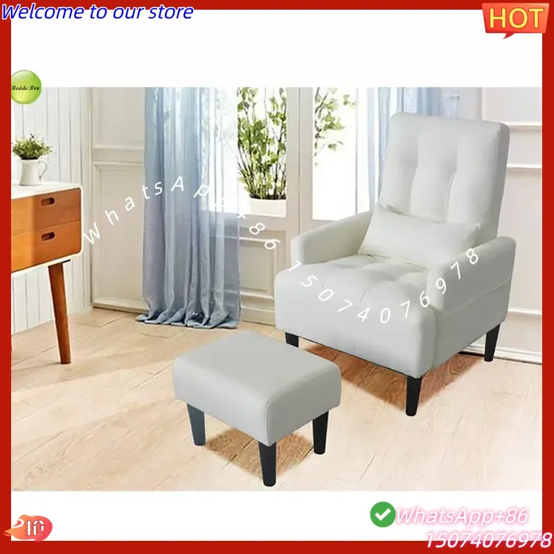 2026New New Design Home Furniture Linen Fabric Tufted Sofa Chair with Pillow Ottoman for Leisure Balcony Furniture
