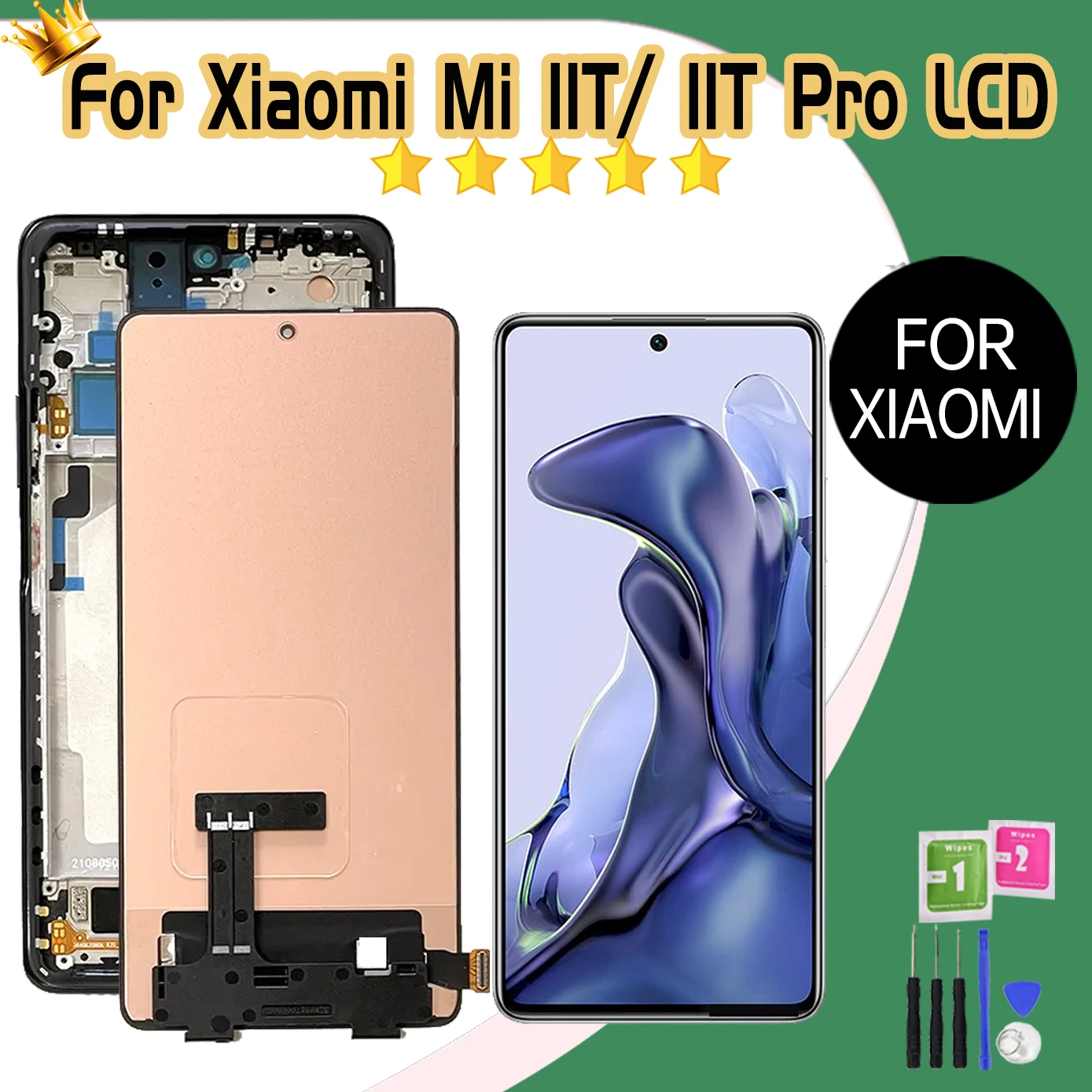 High quality AMOLED 6.67\'\'Display For Xiaomi 11T Pro MI 11T LCD Touch Screen Digitizer For Xiaomi 11T 21081111RG LCD 100% Tested