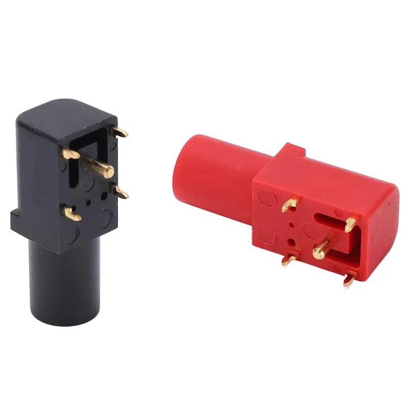 PCB panel socket 4mm banana plug pure copper gold-plated 90 degree circuit board soldered safety connector