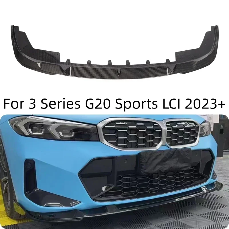 

For BMW G20 LCI Sports 2023 Carbon Front Bumper Lip Spoiler Splitter Car Accessories Tuning Protector Guard Covers Body Kit