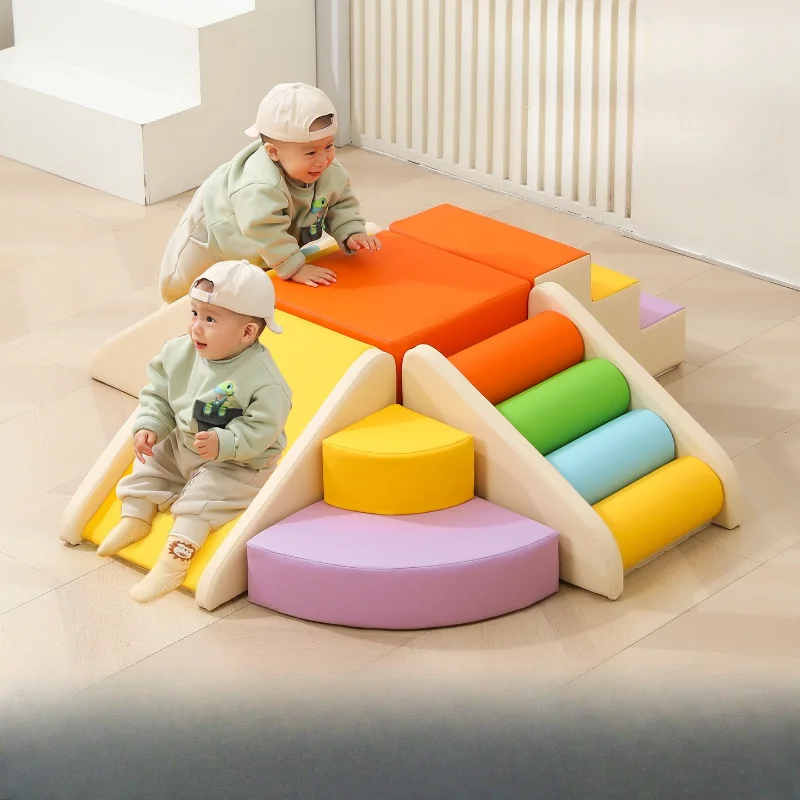 Kids Climbing Playset with Slide Montessori Indoor Playground HDPE Toddler Climber Gym Baby Activity Center Toy Balance Board
