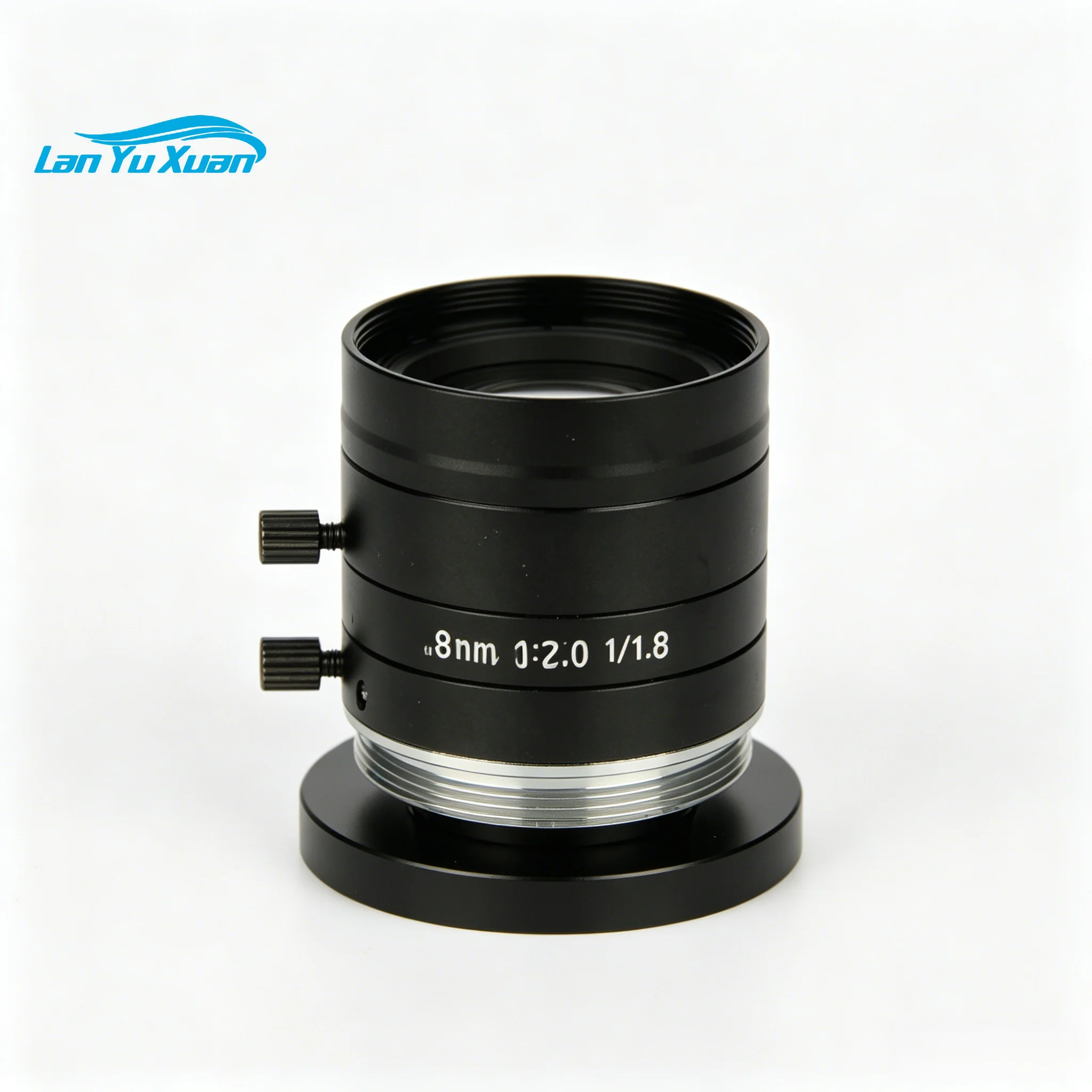8mm Focal Length C-Mount Industrial Lens for 2MP/3MP/5MP Cameras F2.0-F5.0 Low Distortion Fixed Focus Glass & Aluminium Alloy