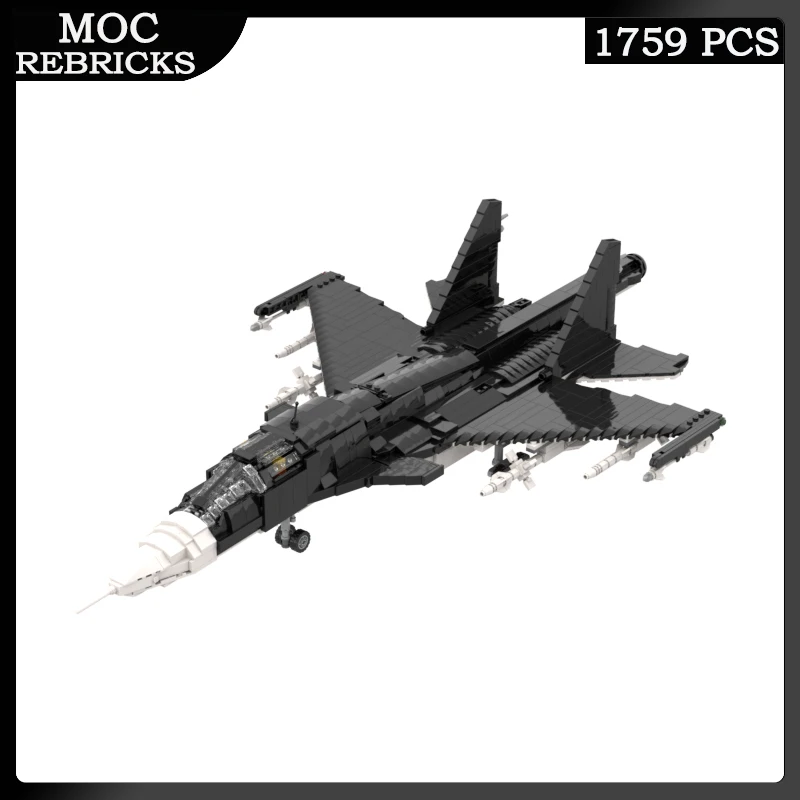 Military Series Sukhoi Su-34 Fullback Russia's New Heavy Strike Fighter MOC Building Block Brick Children Birthday Gifts