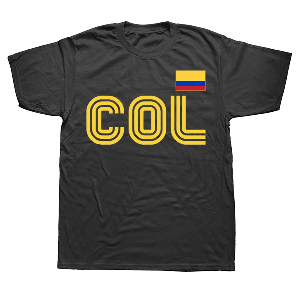 Lustiges Vintage Kolumbien-Flaggen Retro International Country Kolumbianisches T-Shirt für Männer und Frauen Hip-Hop Oversize 100% Baumwolle T-Shirts – Detail 3