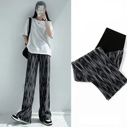 Pregnant Women's Pants Spring and Summer Loose Straight Casual Tie Dyed Wide Leg Pants  Maternity Pant  Clothes