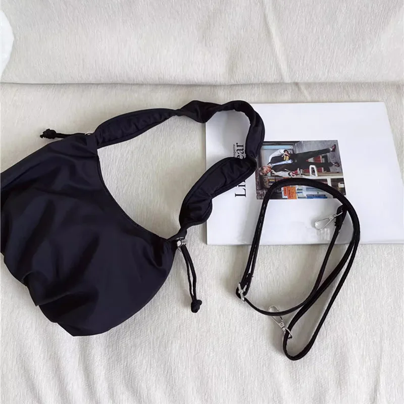 

Элегантная сумка-облако, креативная дизайнерская сумка на плечо с завязками, нишевая модная плиссированная сумка, повседневная однотонная повседневная пригородная сумка, хит продаж