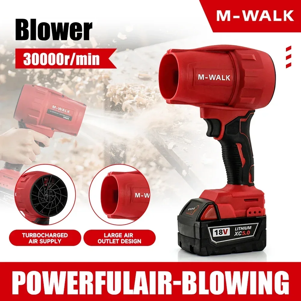 

M-WALK Electric Turbojet Fan 30000r/min Super Strong Wind Force Car Dust Removal Tool Car For 18V Milwaukee Battery Pin blower