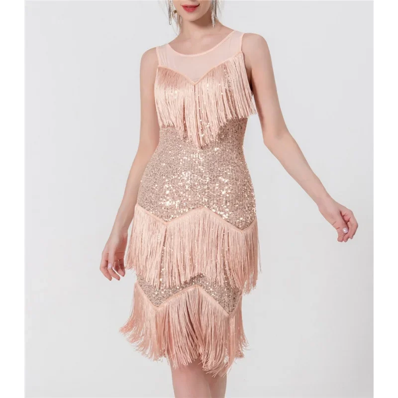 전문 스팽글 반짝이 울부 짖는 술 라틴 댄스 복장 여성 댄스 복장 룸바 차 탱고 삼바 무대 댄스웨어