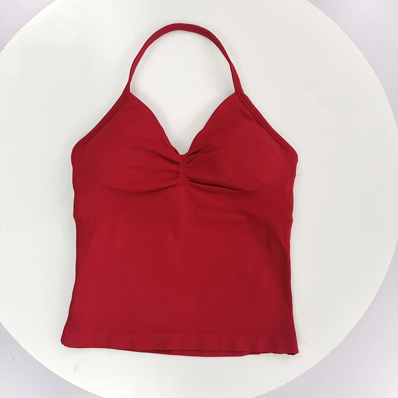 Sexy sportbeha voor dames - ontwerp met open rug, ademende rekbare stof voor yoga - elegante effen kleur all-season activewear