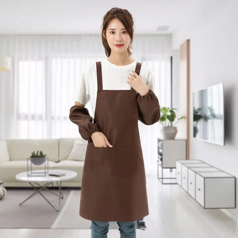 

Hot Sale Cooking Kitchen Waterproof Apron for Woman Men Chef Waiter Cafe Shop BBQ Hairdresser Aprons Bibs Kitchen Accessories