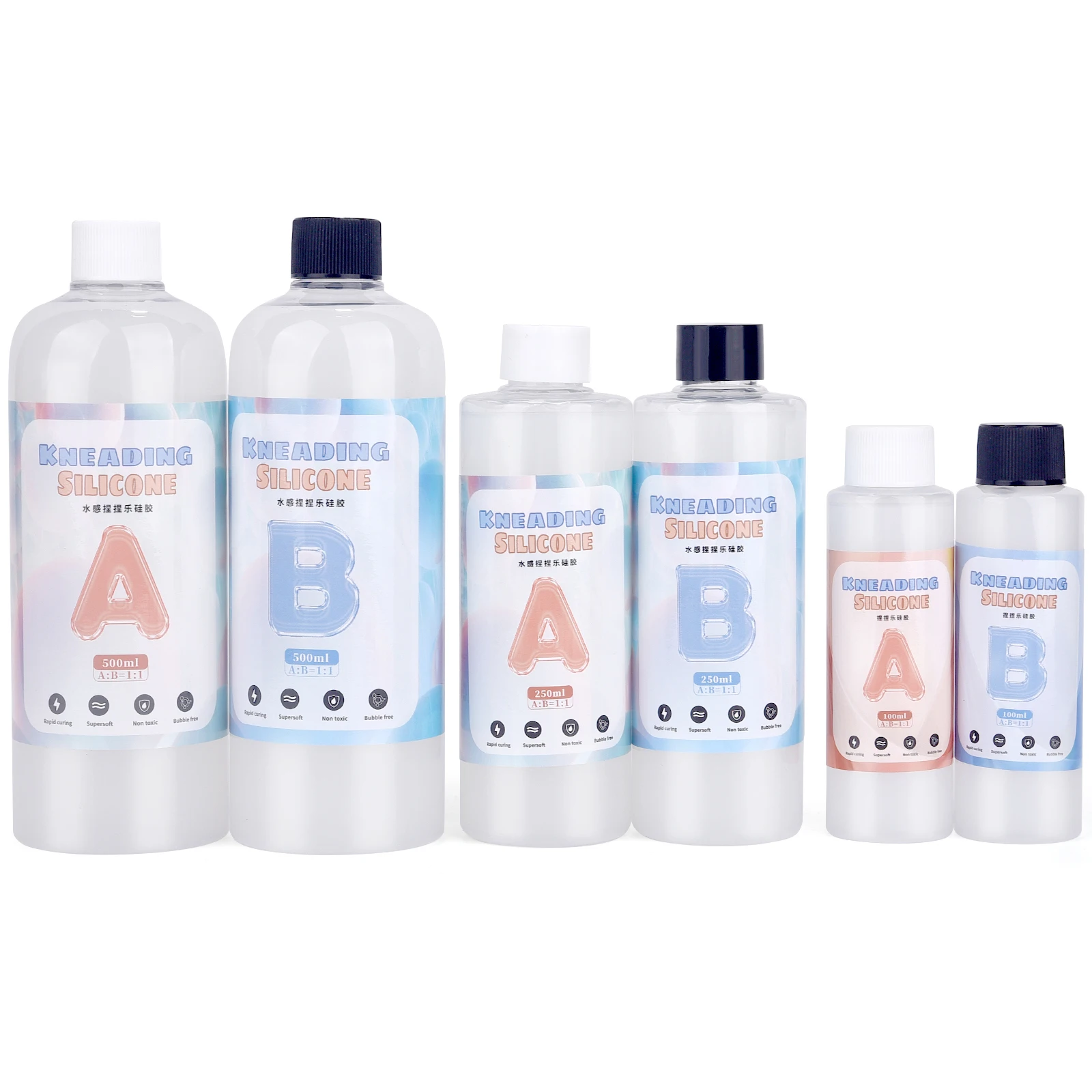 Colle en Silicone pour pétrissage de décompression AB 1: 1, pour le moulage, caoutchouc liquide à haute viscosité 200/500/1000g, cadeau d'anniversaire pour enfants