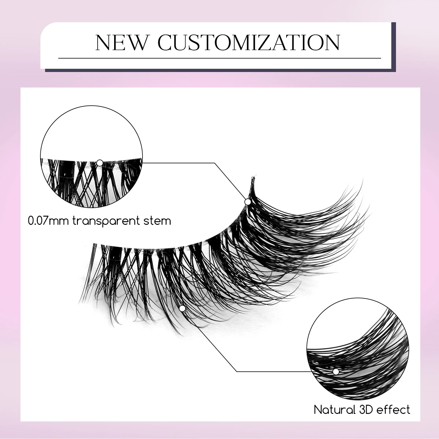 Lasvirey Half Wimpers Pluizige Kat Wimpers Natuurlijke Lange Zachte Piekerige Clear Stem Wimpers Natuurlijke Krul Faux Nertsen Wimpers Make-Up