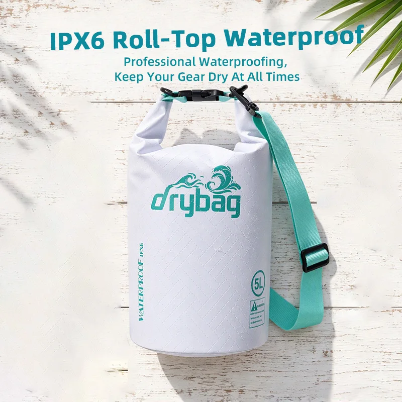 PVC Waterproof Dry Bag 2L/5L/10L/20L IPX6 Waterproof BackPack Swimming Rafting Kayaking Beach Trekking Outdoor Sport Storage Bag