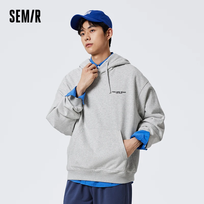 Semir Sweatshirt Men Autumn Youth College Style Hooded Drop Shoulder Student Simple Versatile Casual Oversize Top