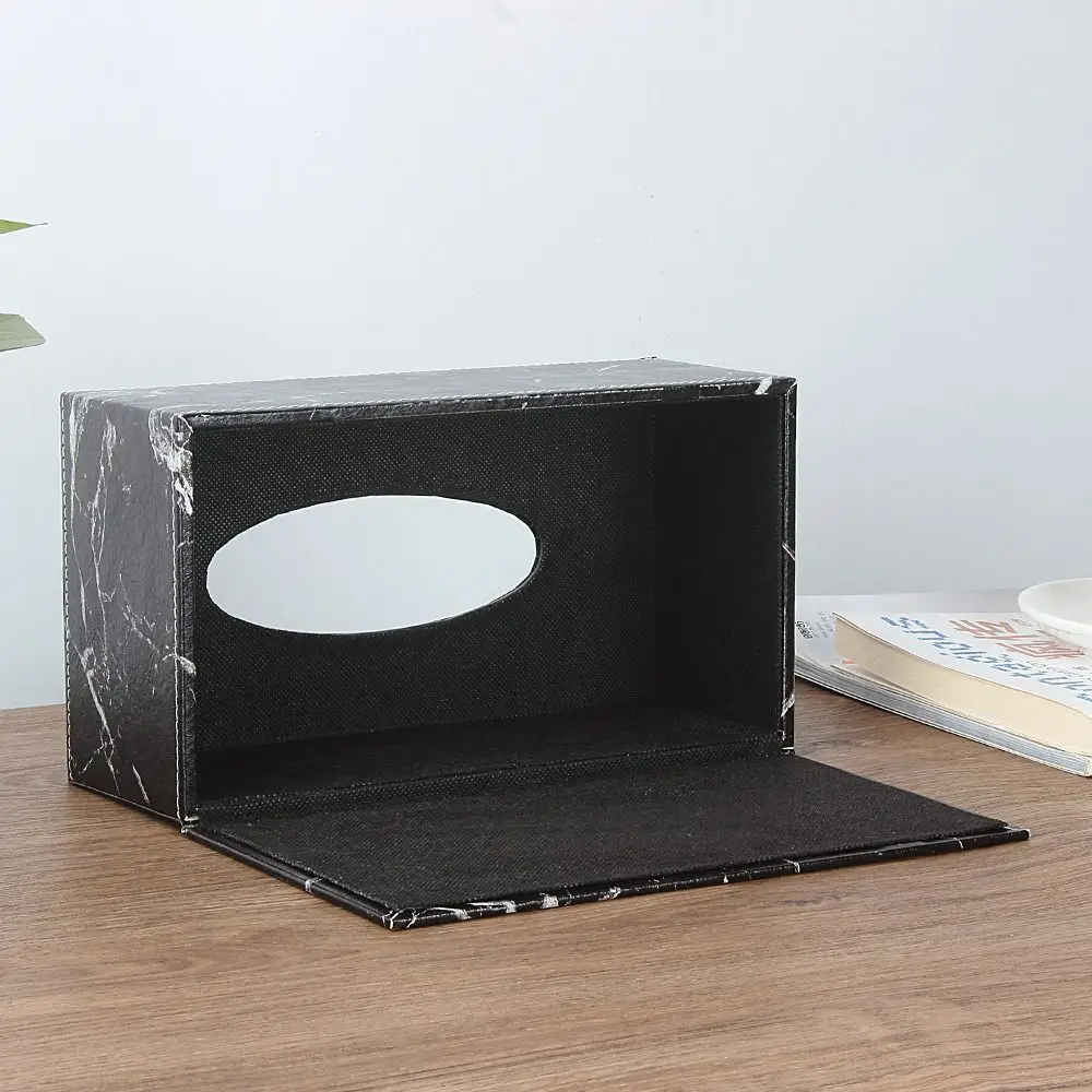 

Nordic Style Marbling Leather Tissue Box Large Capacity Space Saving Napkin Holder Minimalist Draw Paper Storage Box Coffee Shop