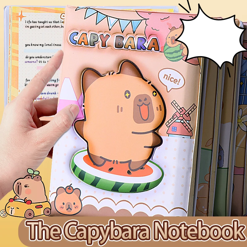 

1-Piece Journal Featuring Adorable Capybara Design, Made of Soft Material, Perfect for Kids and Students' Daily Journaling