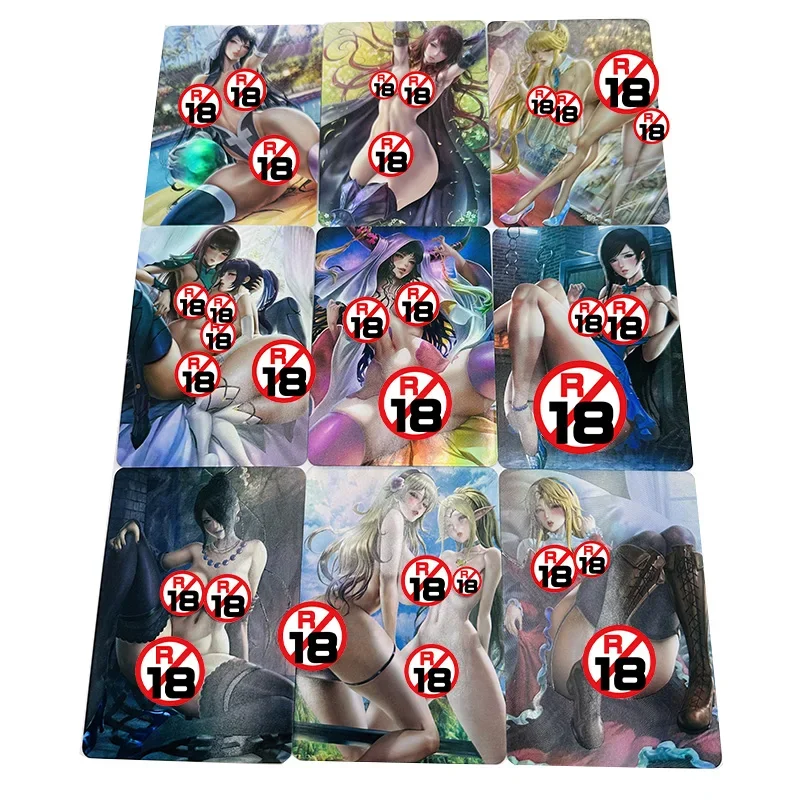 

9Pcs/set Final Fantasy Tifa Lockhart Lulu FGO Sessyoin Kiara Altria Pendragon Sexy Anime Girl Game Collection Cards Toy Gifts