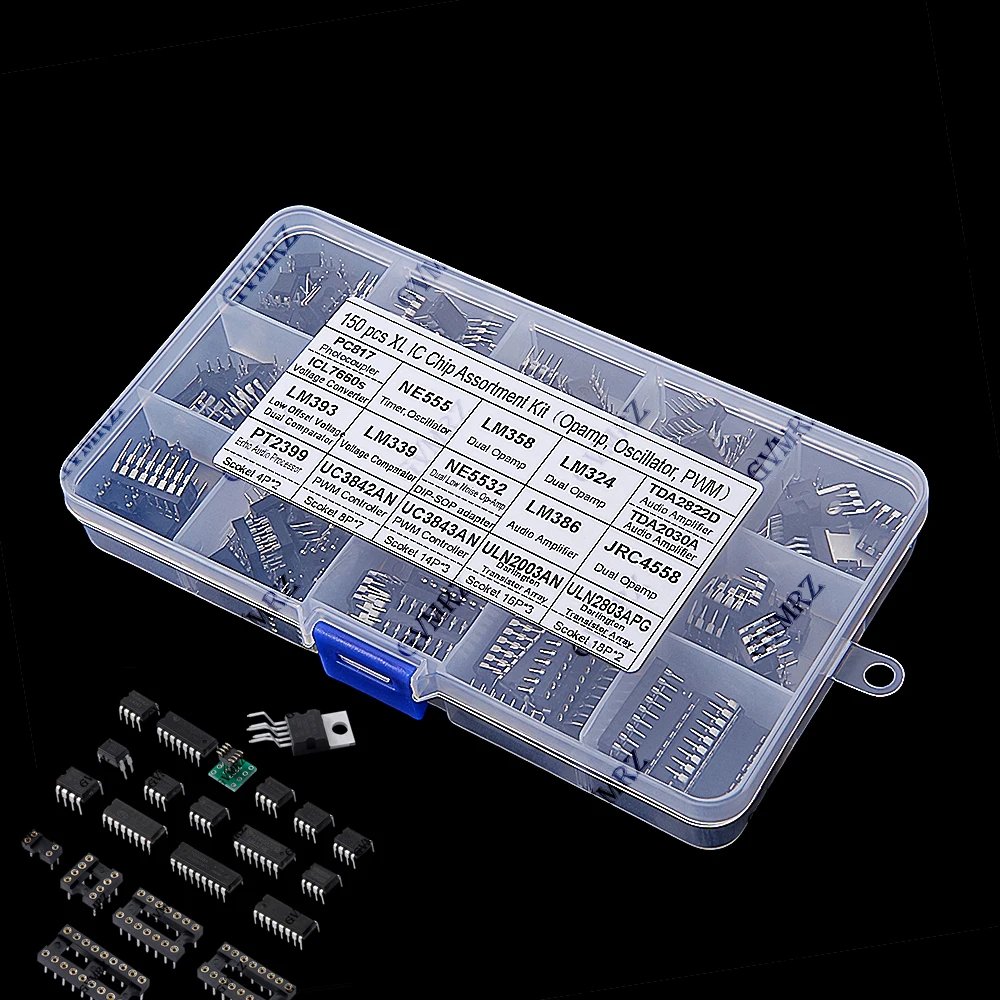 150PCS/BOX Integrated Circuits Chips Boxed PC817 NE555 LM358 JRC4558 Repair Appliances Send Clip Send Adapter LM393 LM339