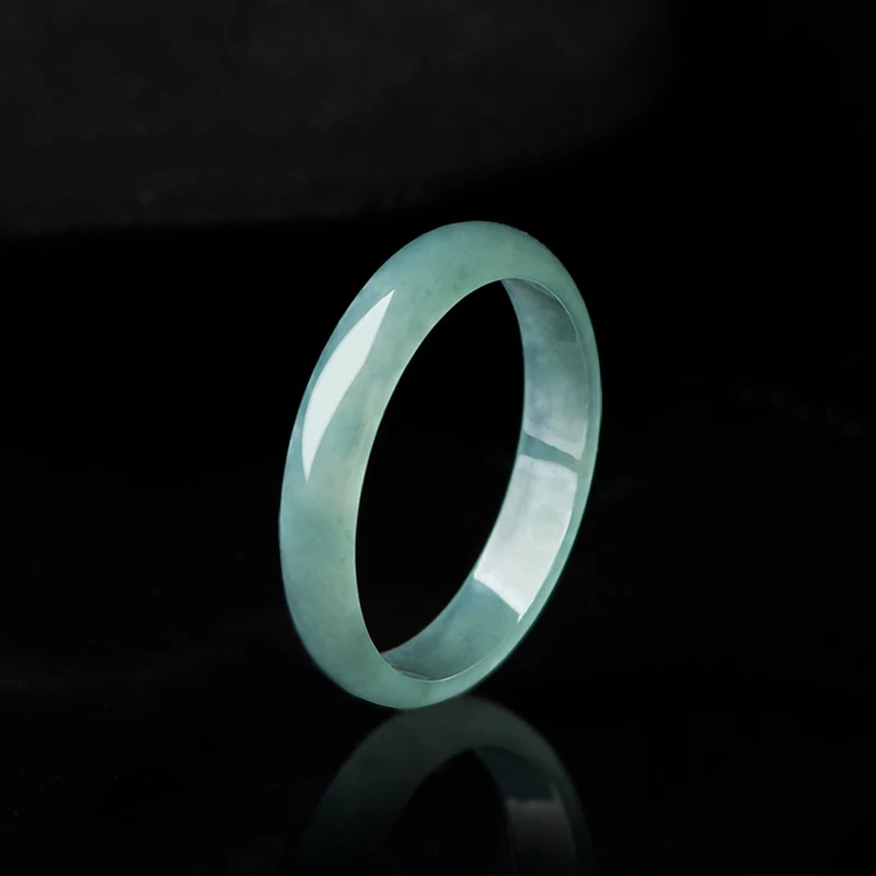 Women's Genuine Natural Jade Blue Water Ring