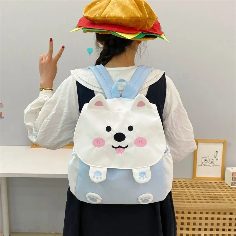 Cute Cartoon Large Capacity Backpack Kawaii Puppy School Bag Student Book Storage Bags Commuter Travel SchoolBag Women's Bag