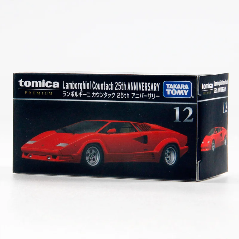 Original TAKARA TOMY TOMICA  Alloy Car PREMIUM 12 Lamborghini Countach 25th Anniversary Model Toys Gift for Children Collection